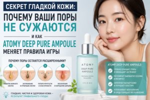 как сузить поры, сыворотка с ниацинамидом, Atomy Deep Pure Ampoule, расширенные поры что делать, корейская сыворотка для пор, выровнять текстуру кожи, уход за жирной кожей