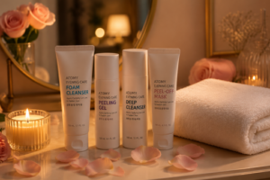 Atomy Evening Care Set отзыв, корейская система очищения, вечерний уход за кожей, масло для умывания, энзимный пилинг для лица, как правильно очищать кожу